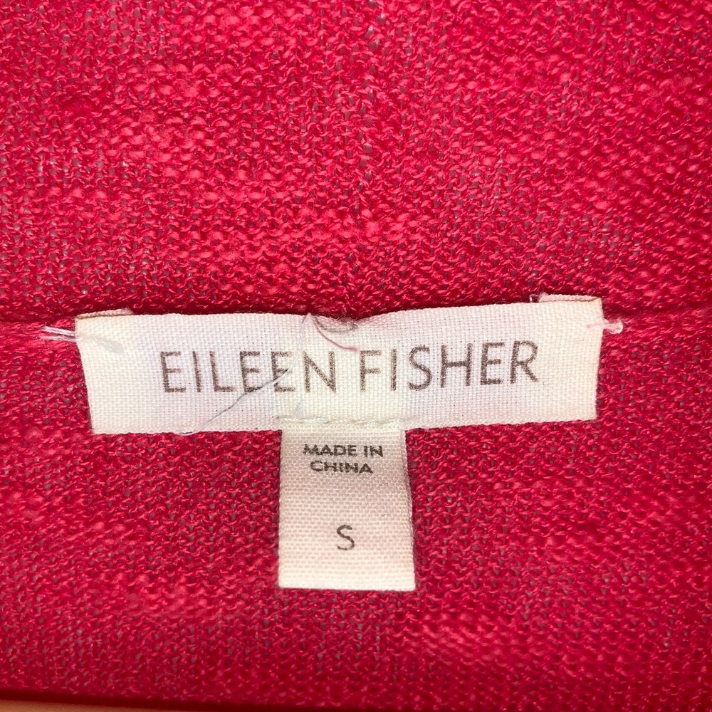 Eileen Fisher Slub Knit Linen Cotton Open Front Cardigan - Picture 6 of 7